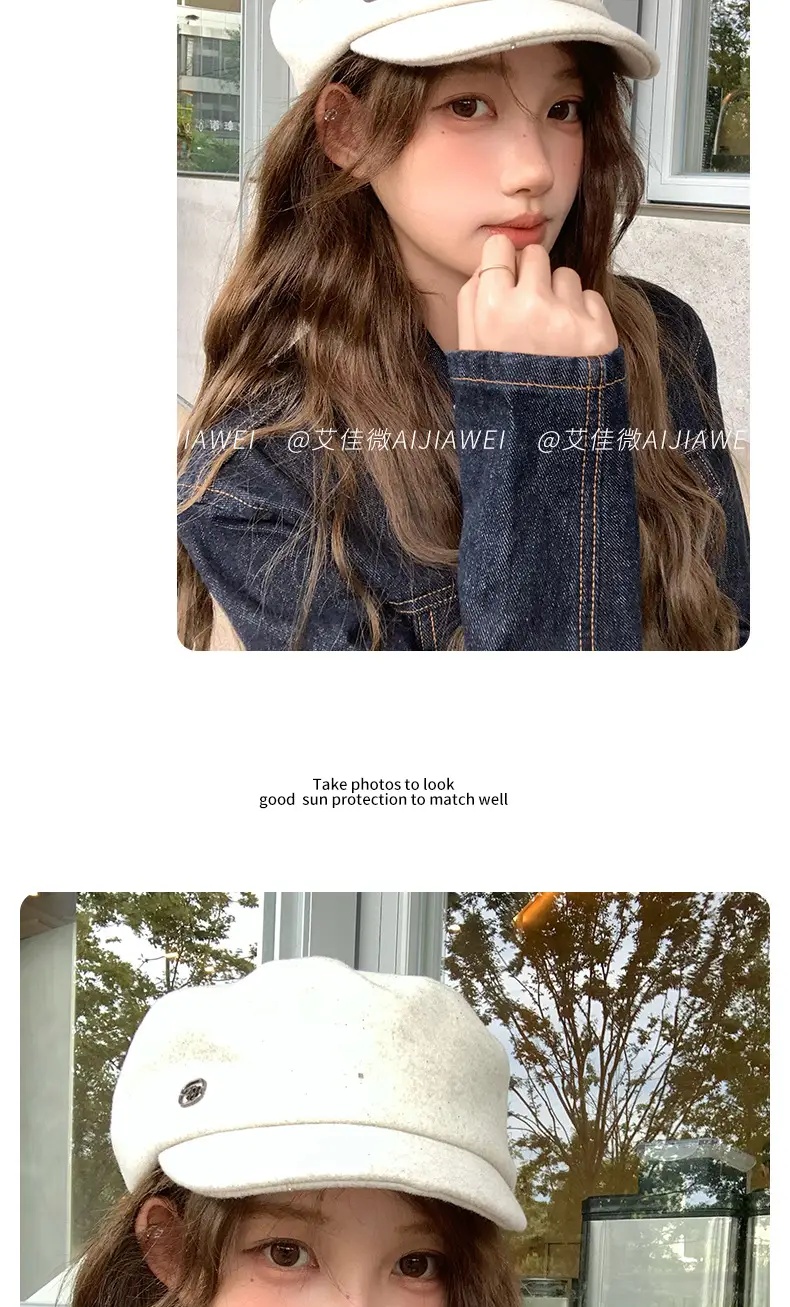 2025 Women Woolen Japanese Style Duckbill Hat 5.5cm — feature 10