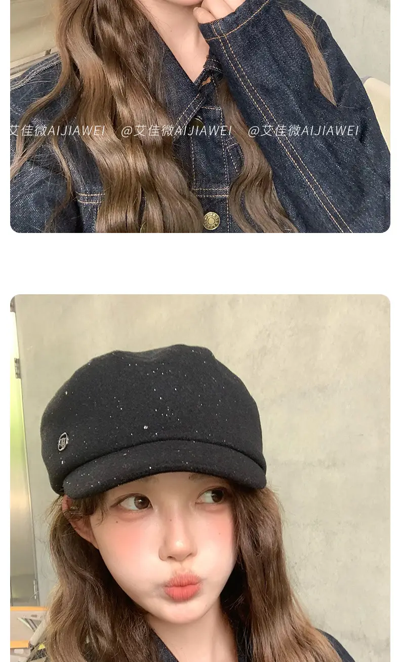 2025 Women Woolen Japanese Style Duckbill Hat 5.5cm — feature 12
