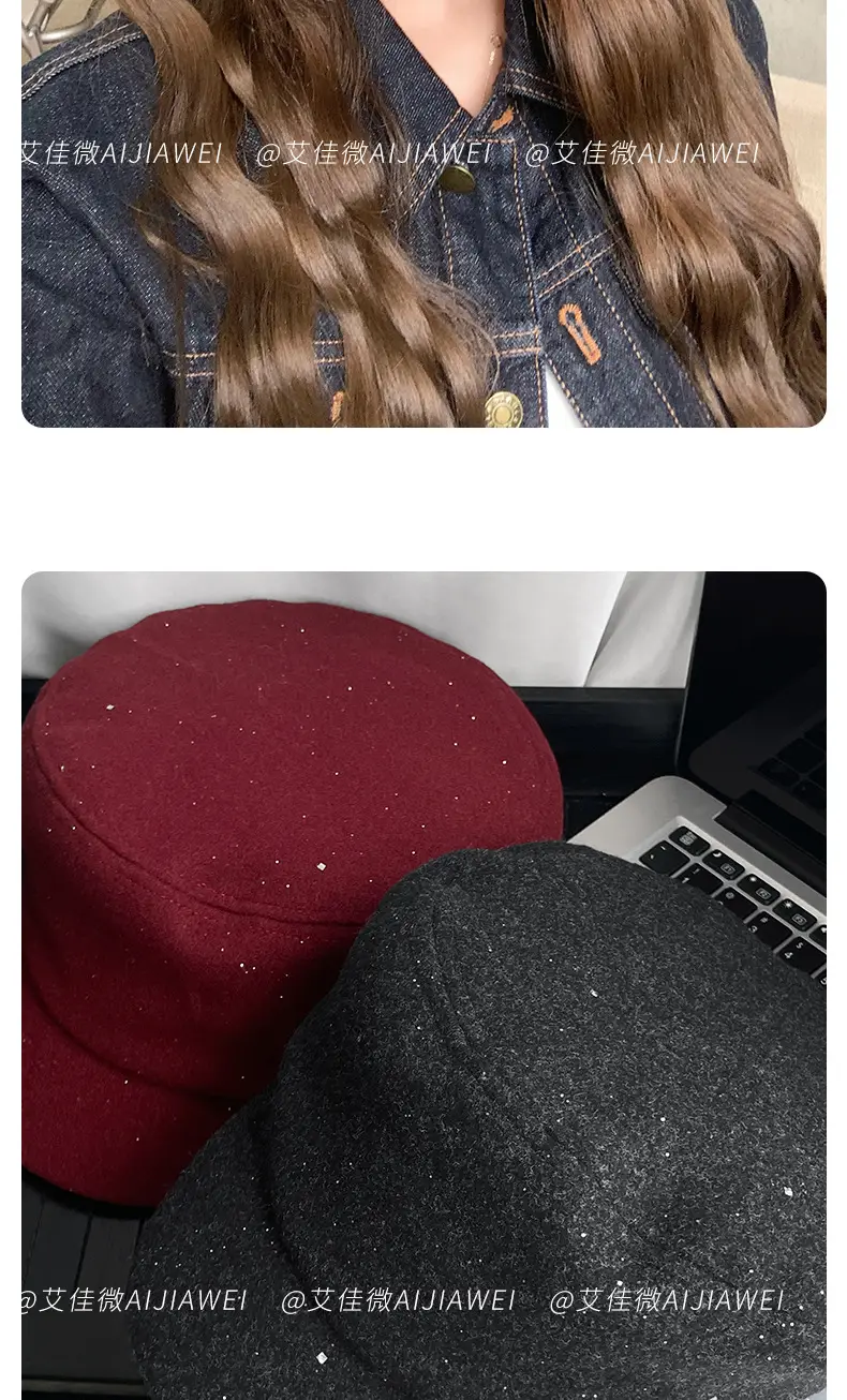 2025 Women Woolen Japanese Style Duckbill Hat 5.5cm — feature 13