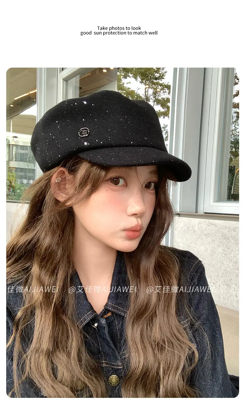 2025 Women Woolen Japanese Style Duckbill Hat 5.5cm — feature 7