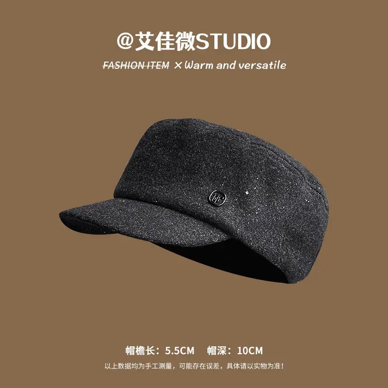 2025 Women Woolen Japanese Style Duckbill Hat 5.5cm - Image 4