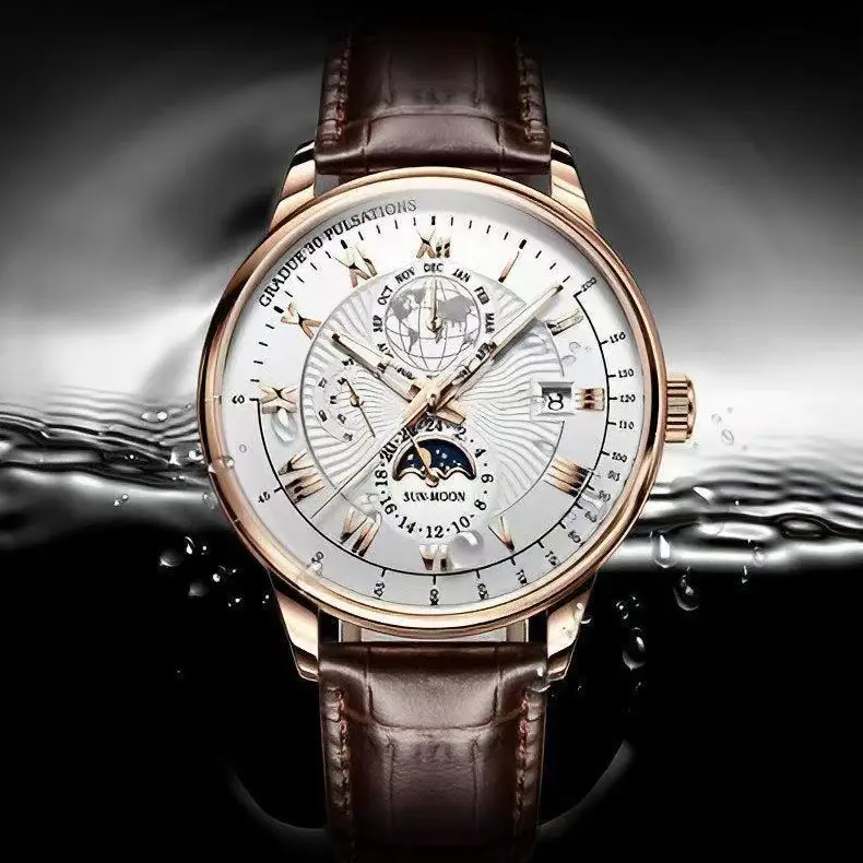 Cross-Border Men's Watch Business High-End Handsome Non-Mechanical Calendar Belt Cool High-End Boys Quartz Watch — feature 14
