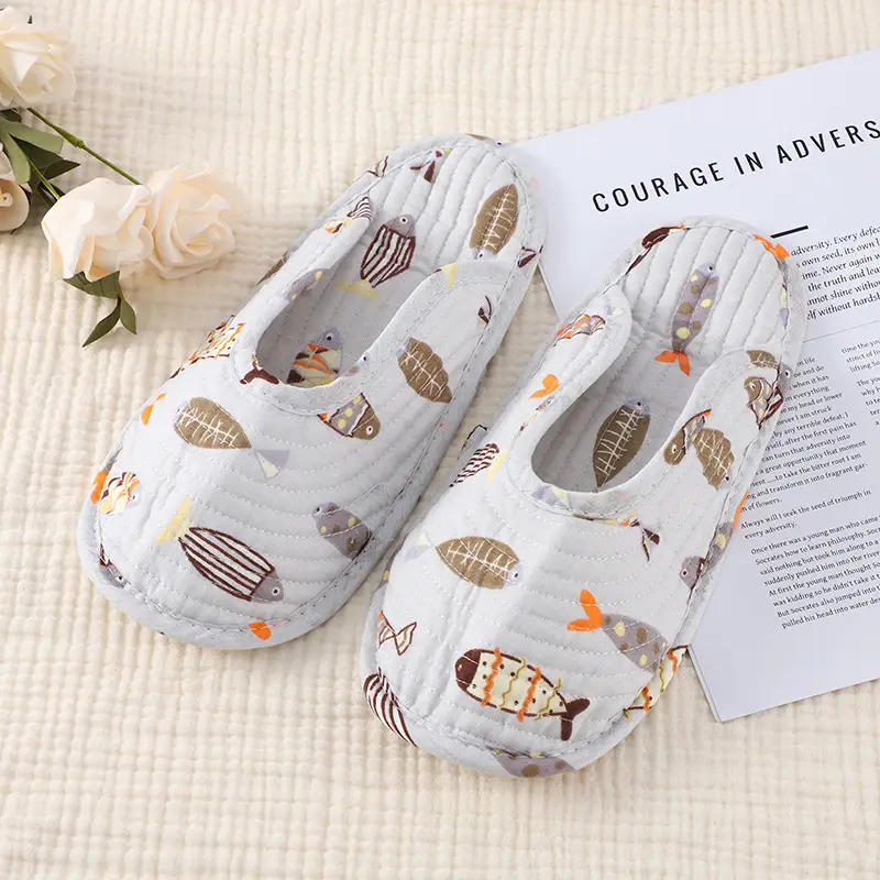 Summer Climbing Mat Special Slippers, Cotton Cloth Silent Four-Season Breathable Shoe Covers, Adult Indoor Cloth-Soled Toe-Cap Slippers - Image 7