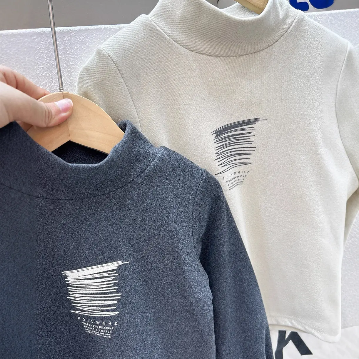 Kids Korean Style T-Shirt Set Dark Gray Long Sleeve - Image 6
