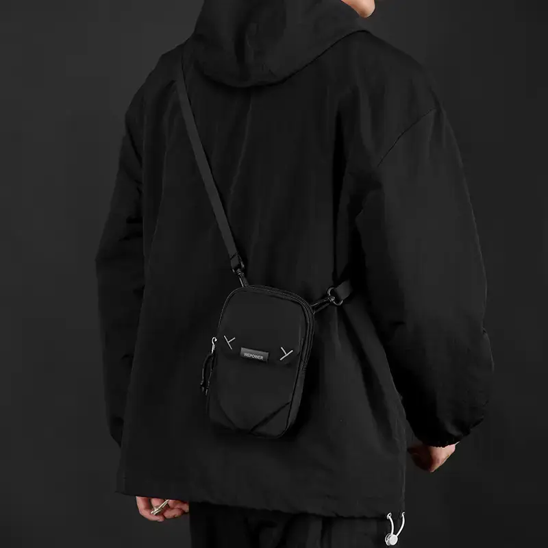 Wepower Black Casual Shoulder Bag Japanese Style - Image 6