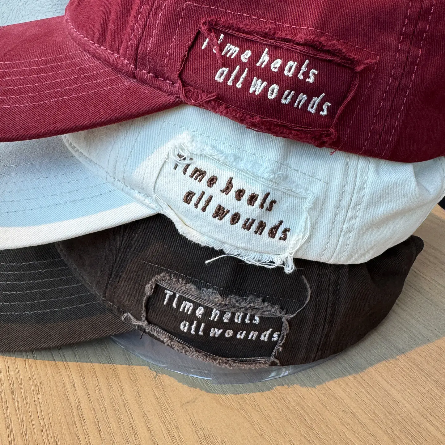 Autumn Distressed Baseball Caps for Women Large Head Wide Brim — feature 11