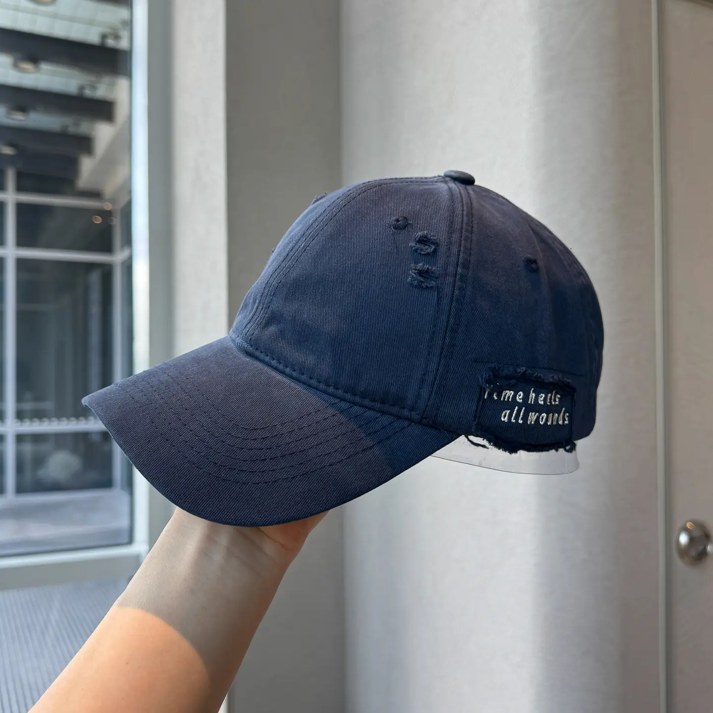 Autumn Distressed Baseball Caps for Women Large Head Wide Brim — feature 19