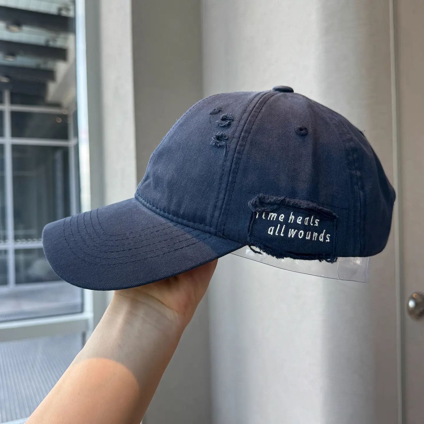 Autumn Distressed Baseball Caps for Women Large Head Wide Brim — feature 20