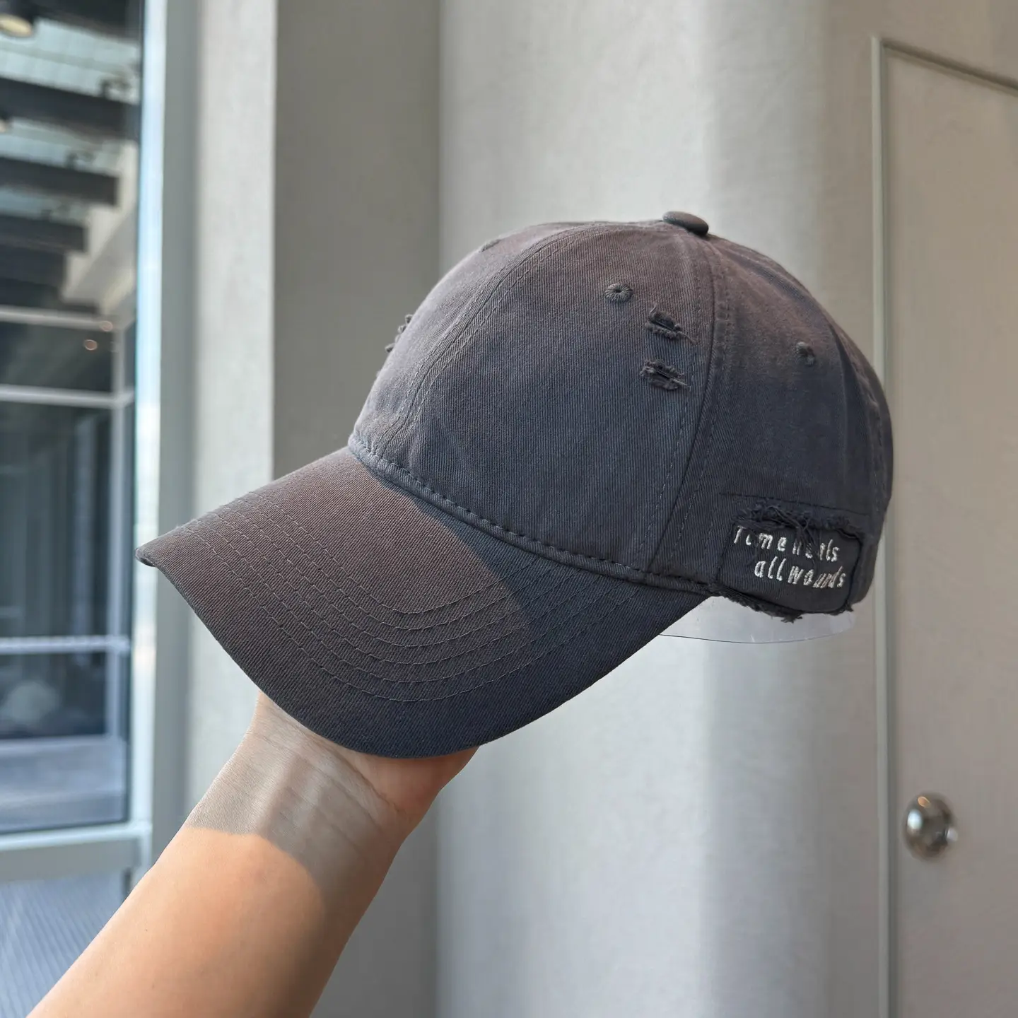 Autumn Distressed Baseball Caps for Women Large Head Wide Brim — feature 24
