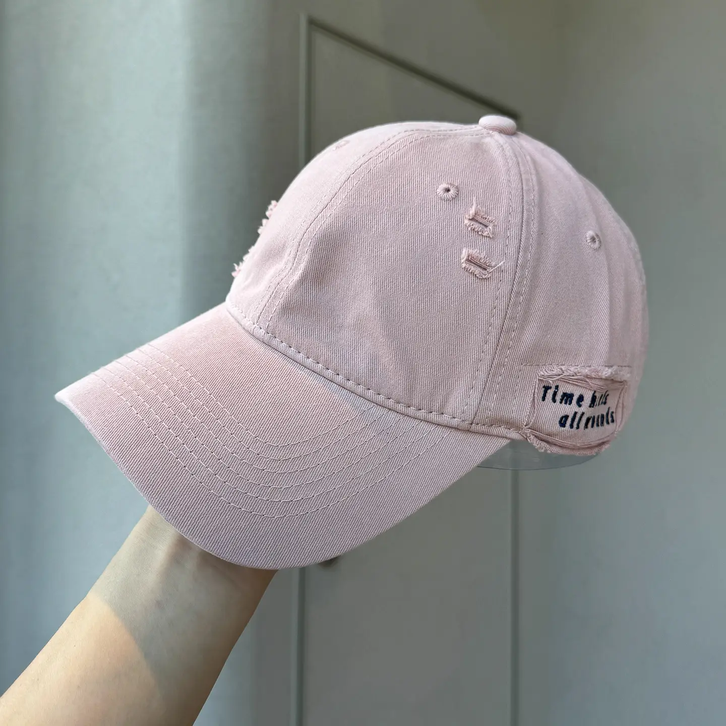 Autumn Distressed Baseball Caps for Women Large Head Wide Brim — feature 27