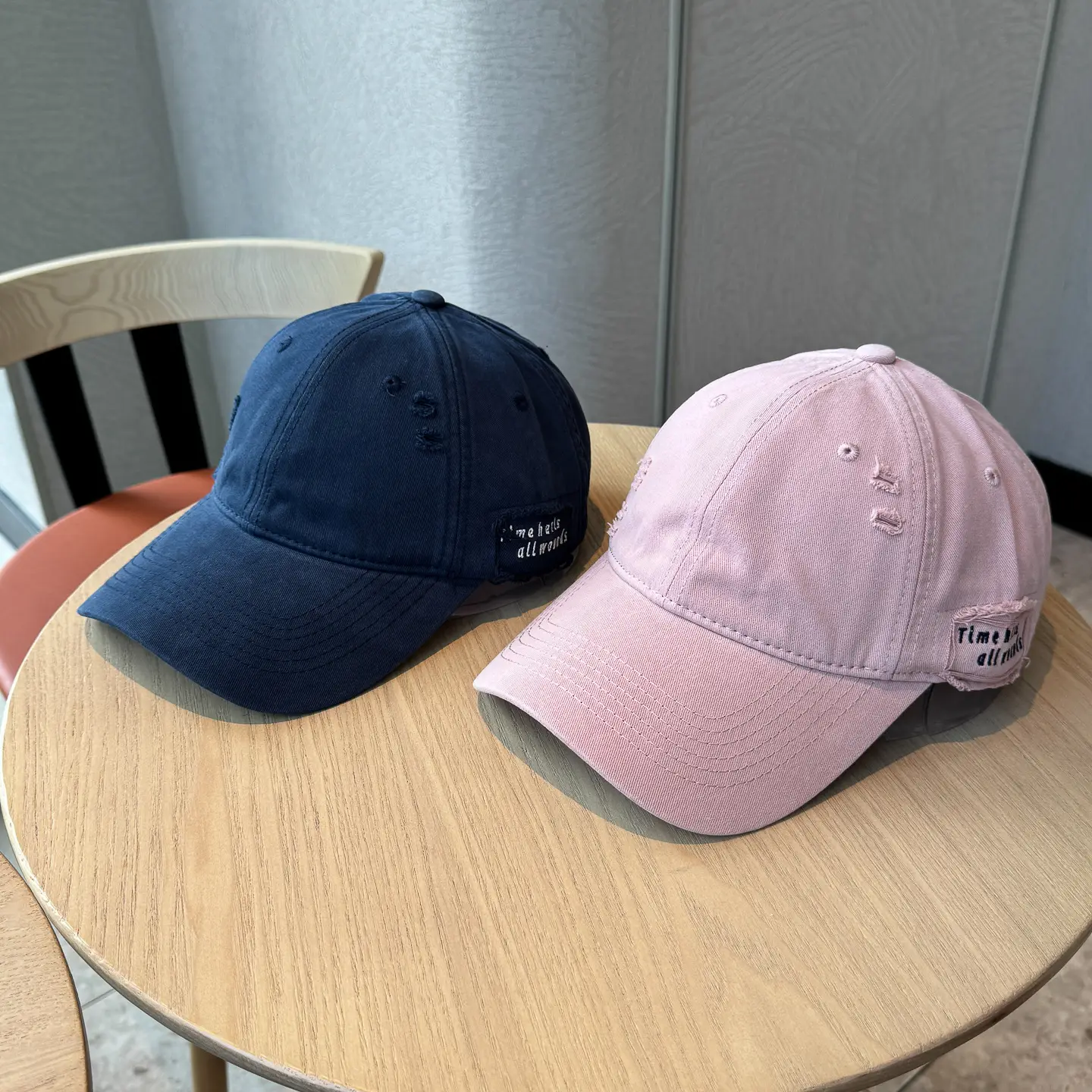 Autumn Distressed Baseball Caps for Women Large Head Wide Brim — feature 4
