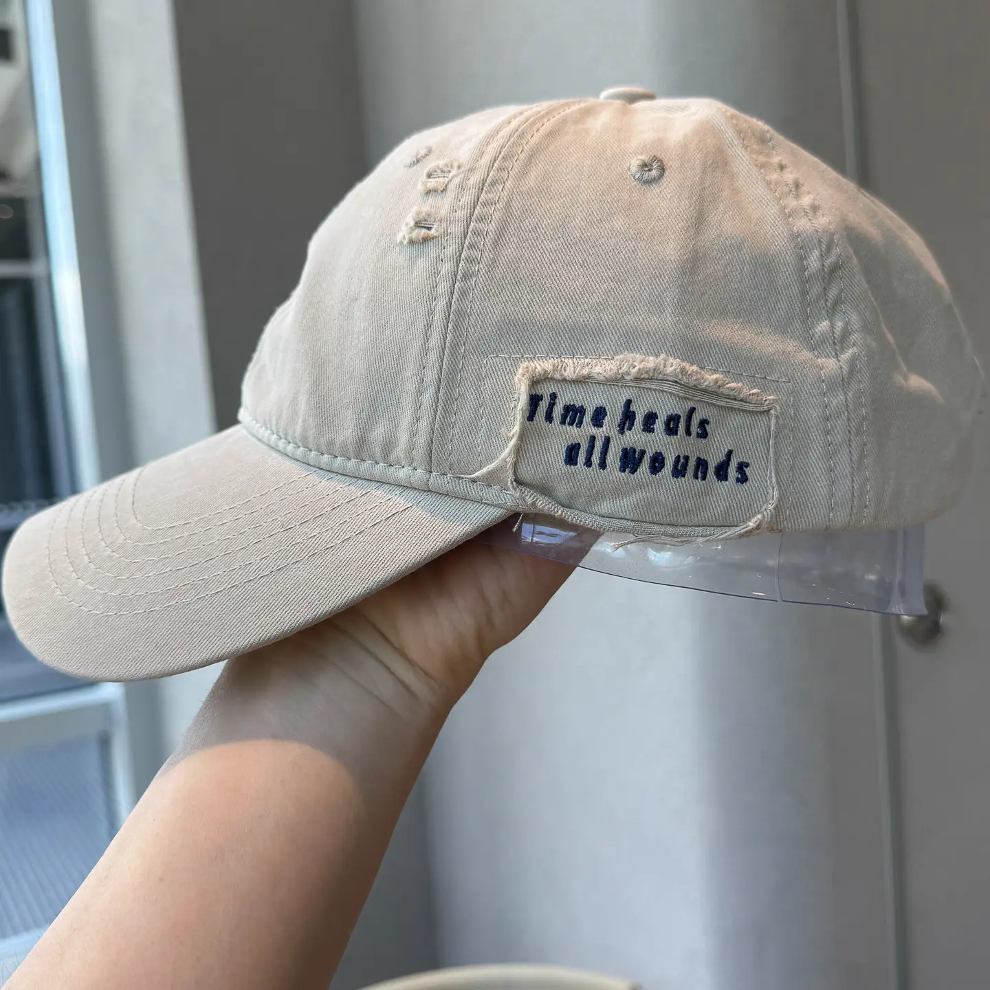 Autumn Distressed Baseball Caps for Women Large Head Wide Brim — feature 41
