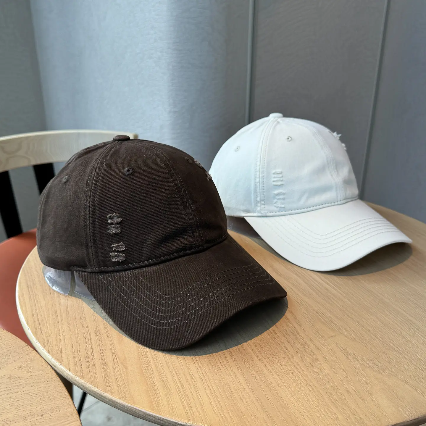 Autumn Distressed Baseball Caps for Women Large Head Wide Brim — feature 5