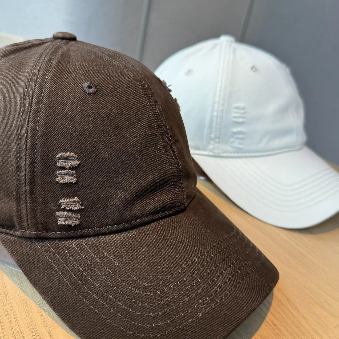 Autumn Distressed Baseball Caps for Women Large Head Wide Brim — feature 6