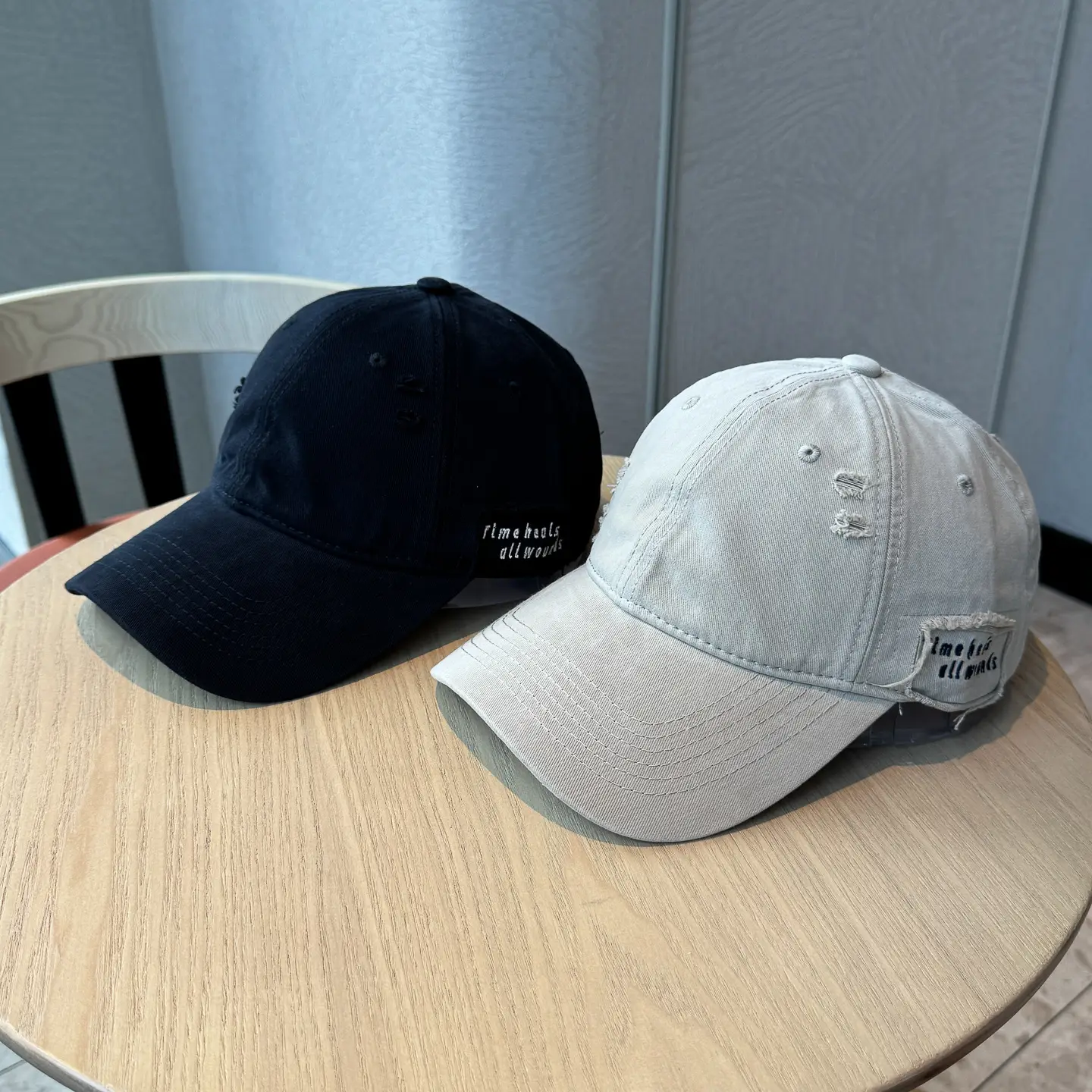 Autumn Distressed Baseball Caps for Women Large Head Wide Brim — feature 8