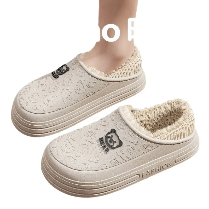 Waterproof Cotton Shoes for Women, Thick-Soled Outer Wear, Soft Plush Home Indoor Warm Cotton Slippers for Men, Winter Wholesale - Image 11
