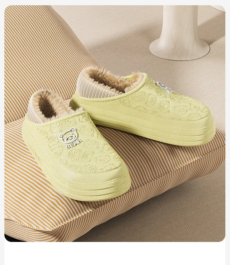 Waterproof Cotton Shoes for Women, Thick-Soled Outer Wear, Soft Plush Home Indoor Warm Cotton Slippers for Men, Winter Wholesale — feature 2