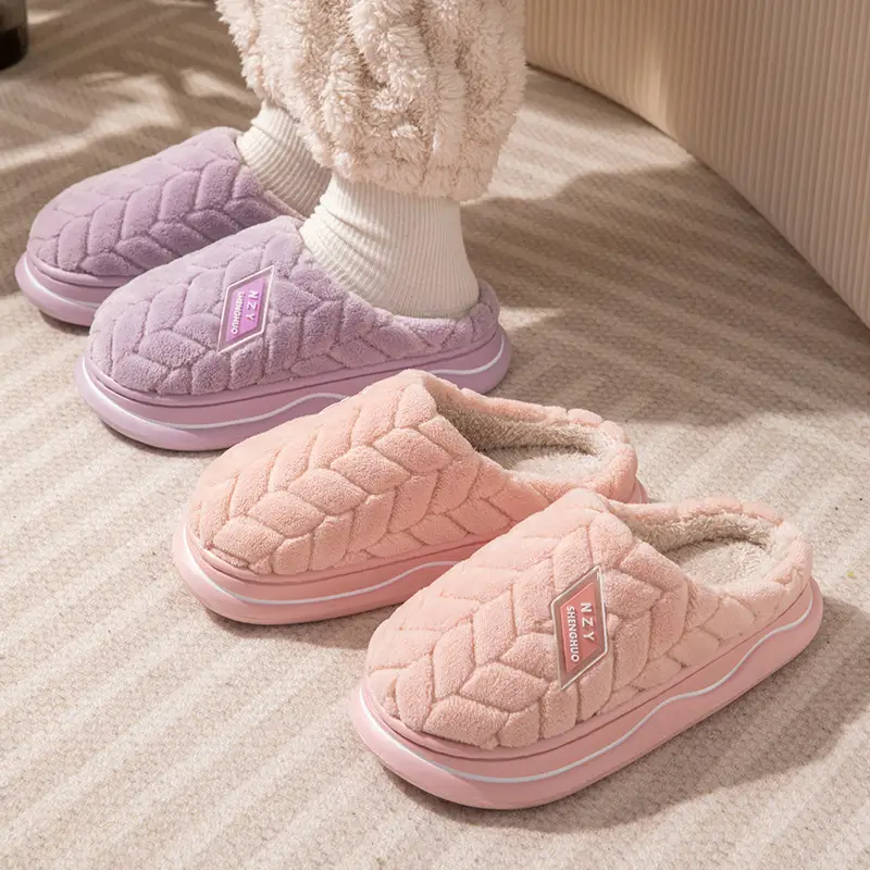2025 Cotton Warm Slippers for Women Pink - Image 19