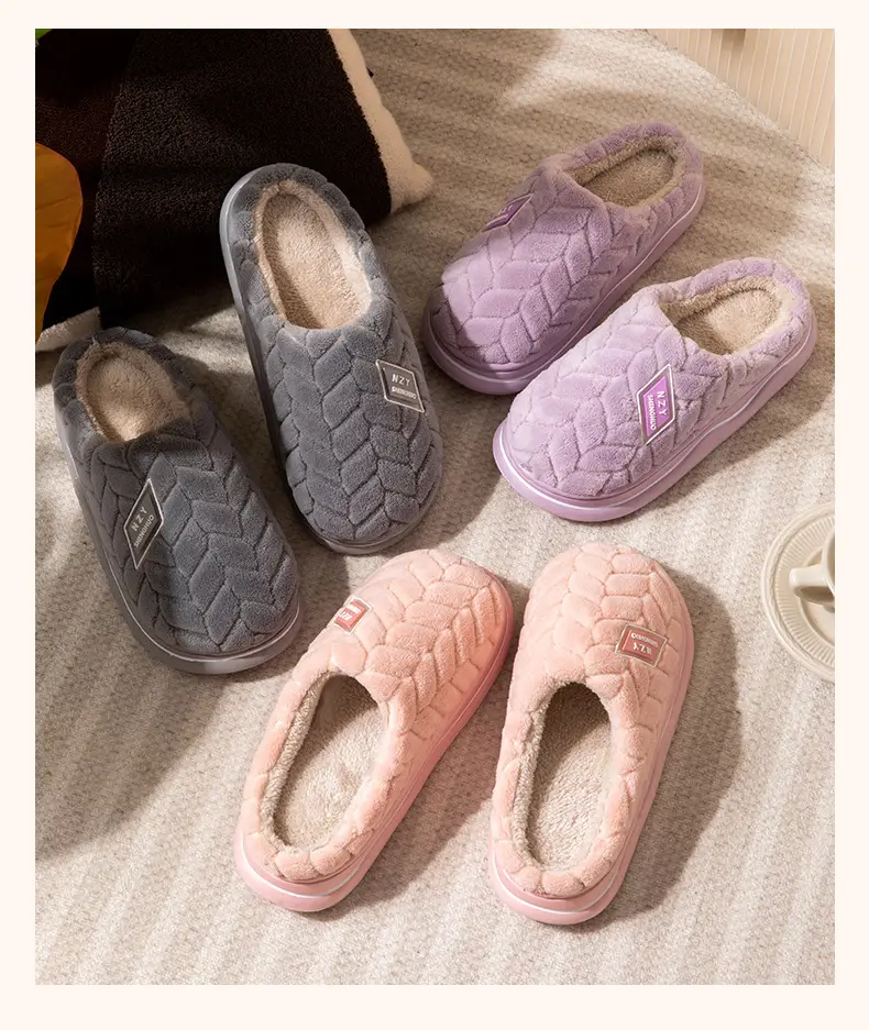 2025 Cotton Warm Slippers for Women Pink — feature 11