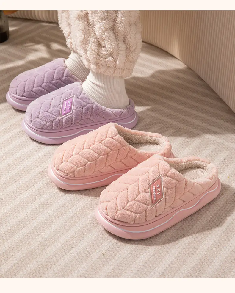 2025 Cotton Warm Slippers for Women Pink — feature 12