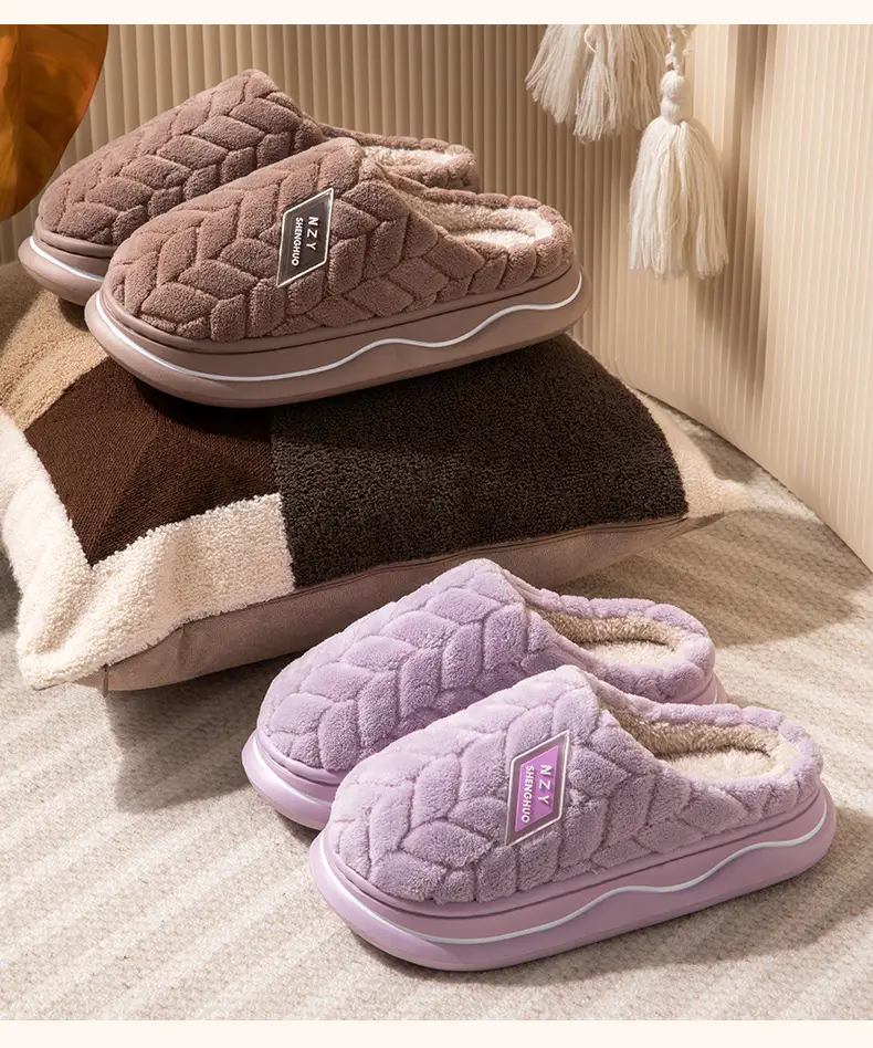 2025 Cotton Warm Slippers for Women Pink — feature 13