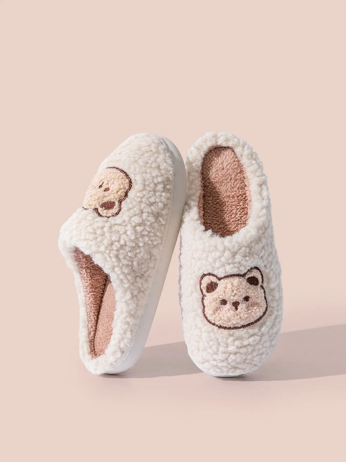 2025 Winter Cotton Slippers for Women Pink Bear Design — feature 12