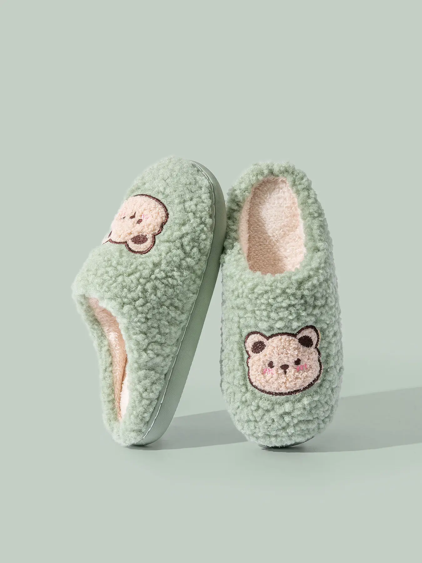 2025 Winter Cotton Slippers for Women Pink Bear Design — feature 14