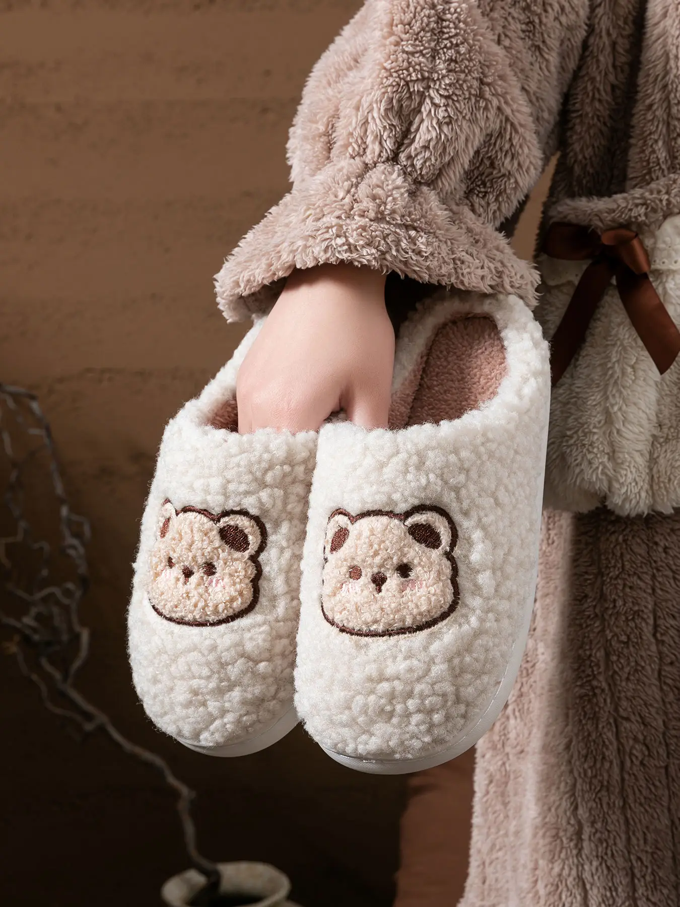 2025 Winter Cotton Slippers for Women Pink Bear Design — feature 29