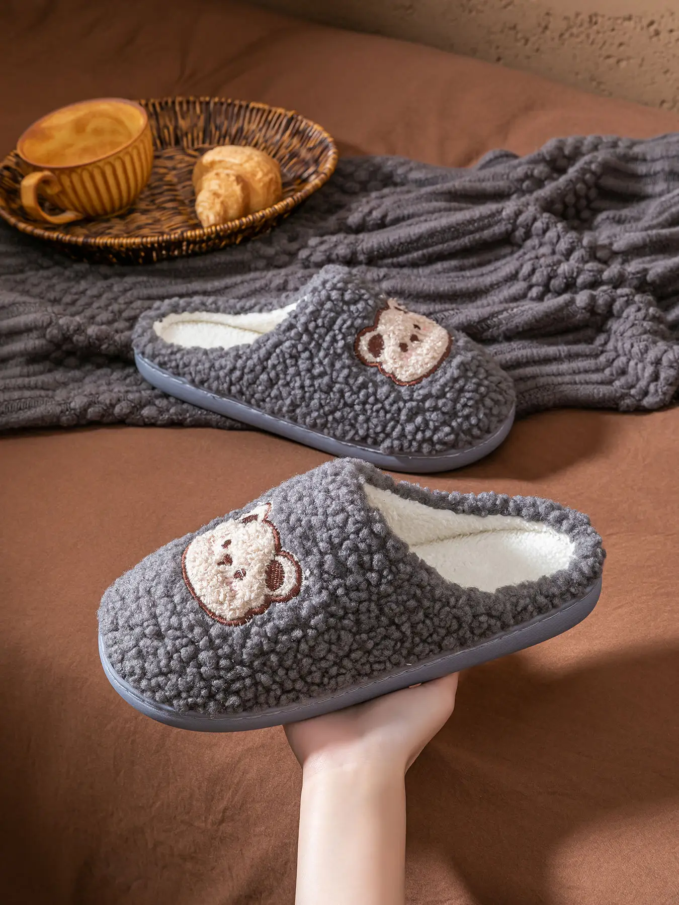 2025 Winter Cotton Slippers for Women Pink Bear Design — feature 37