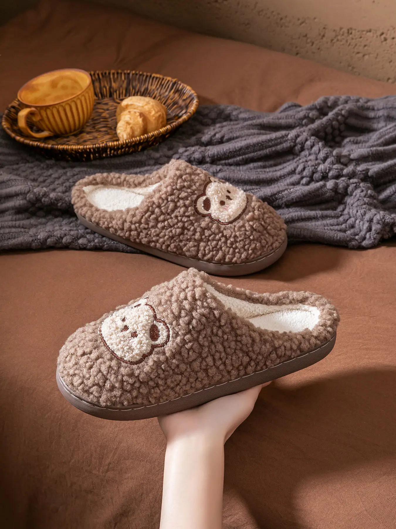 2025 Winter Cotton Slippers for Women Pink Bear Design — feature 38