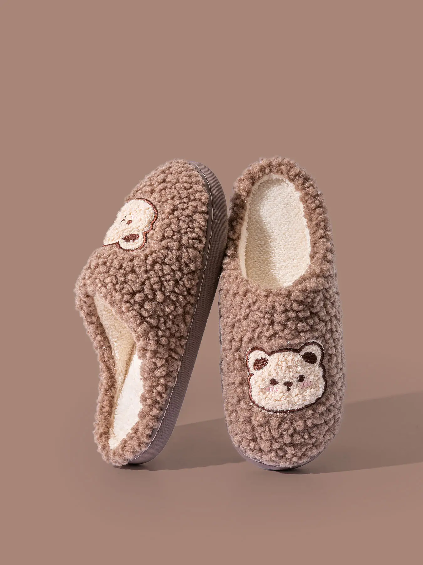 2025 Winter Cotton Slippers for Women Pink Bear Design — feature 4