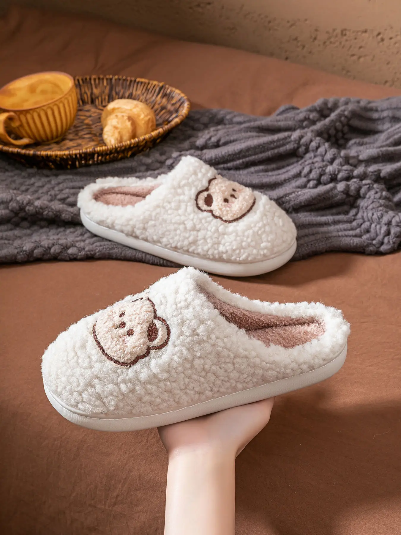 2025 Winter Cotton Slippers for Women Pink Bear Design — feature 43