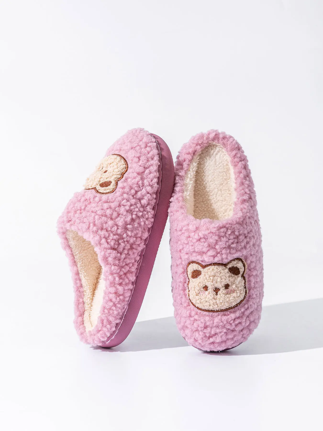 2025 Winter Cotton Slippers for Women Pink Bear Design — feature 7