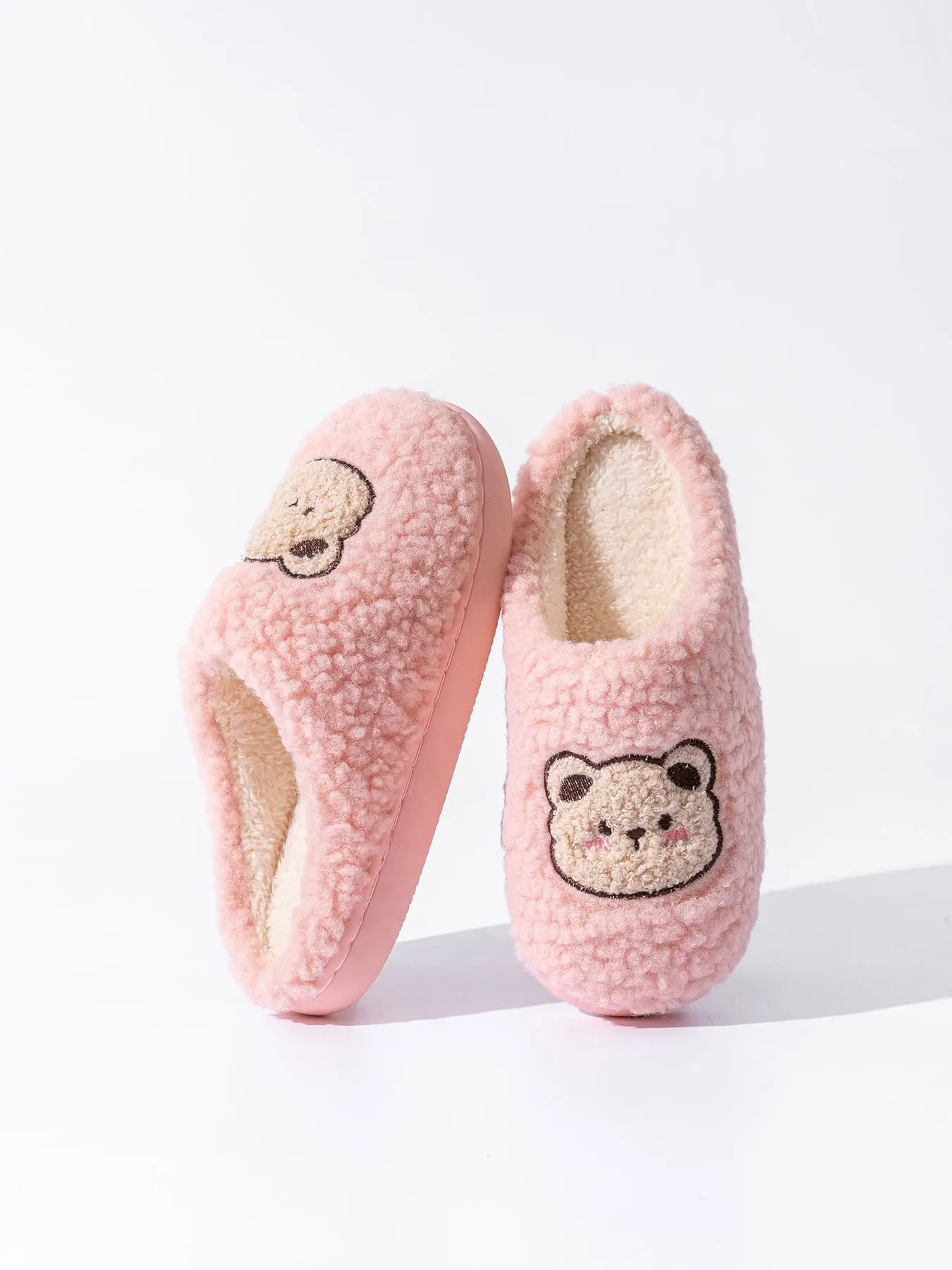 2025 Winter Cotton Slippers for Women Pink Bear Design — feature 9