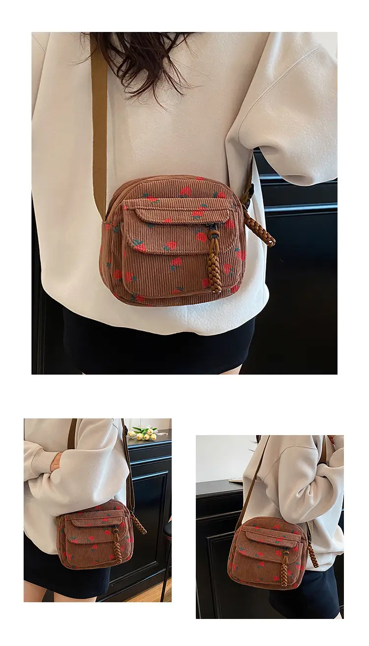 Vintage Harajuku Corduroy Phone Bag for Girls — feature 11