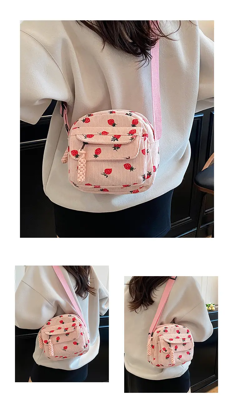 Vintage Harajuku Corduroy Phone Bag for Girls — feature 12