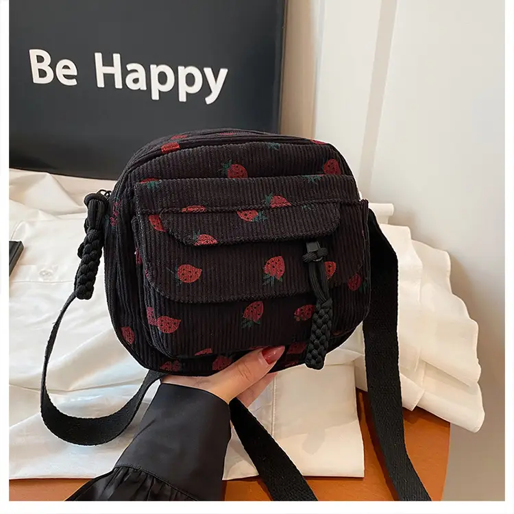 Vintage Harajuku Corduroy Phone Bag for Girls — feature 16