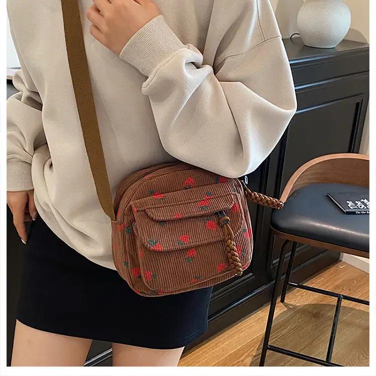 Vintage Harajuku Corduroy Phone Bag for Girls — feature 18