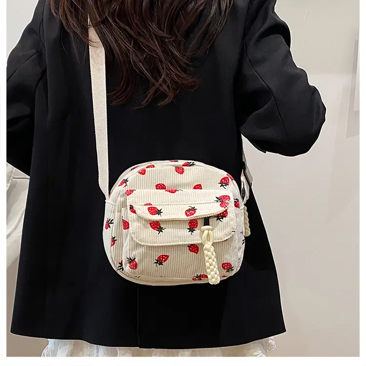 Vintage Harajuku Corduroy Phone Bag for Girls — feature 19