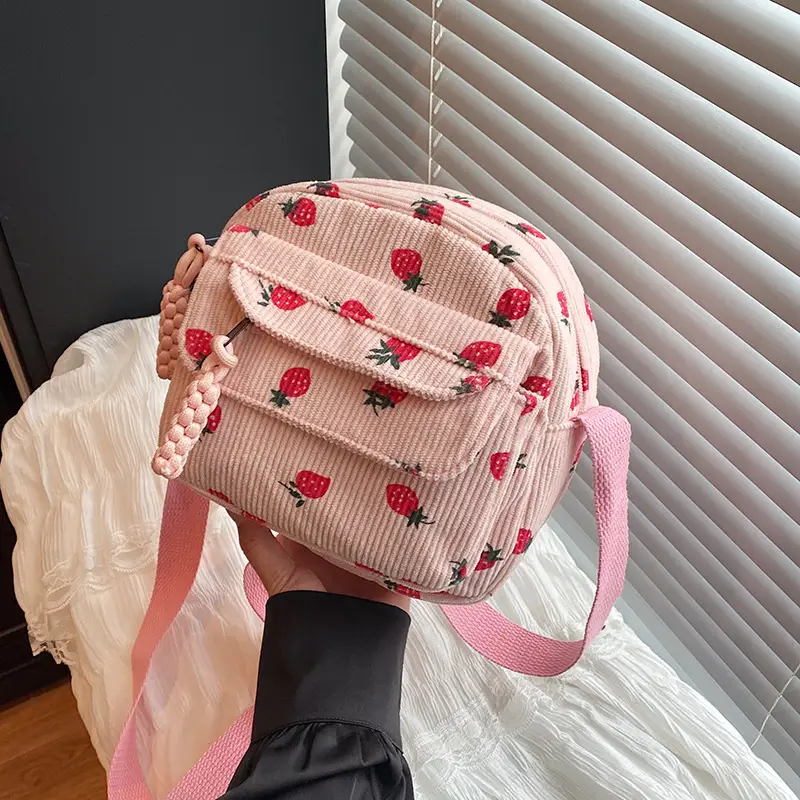 Vintage Harajuku Corduroy Phone Bag for Girls - Image 4