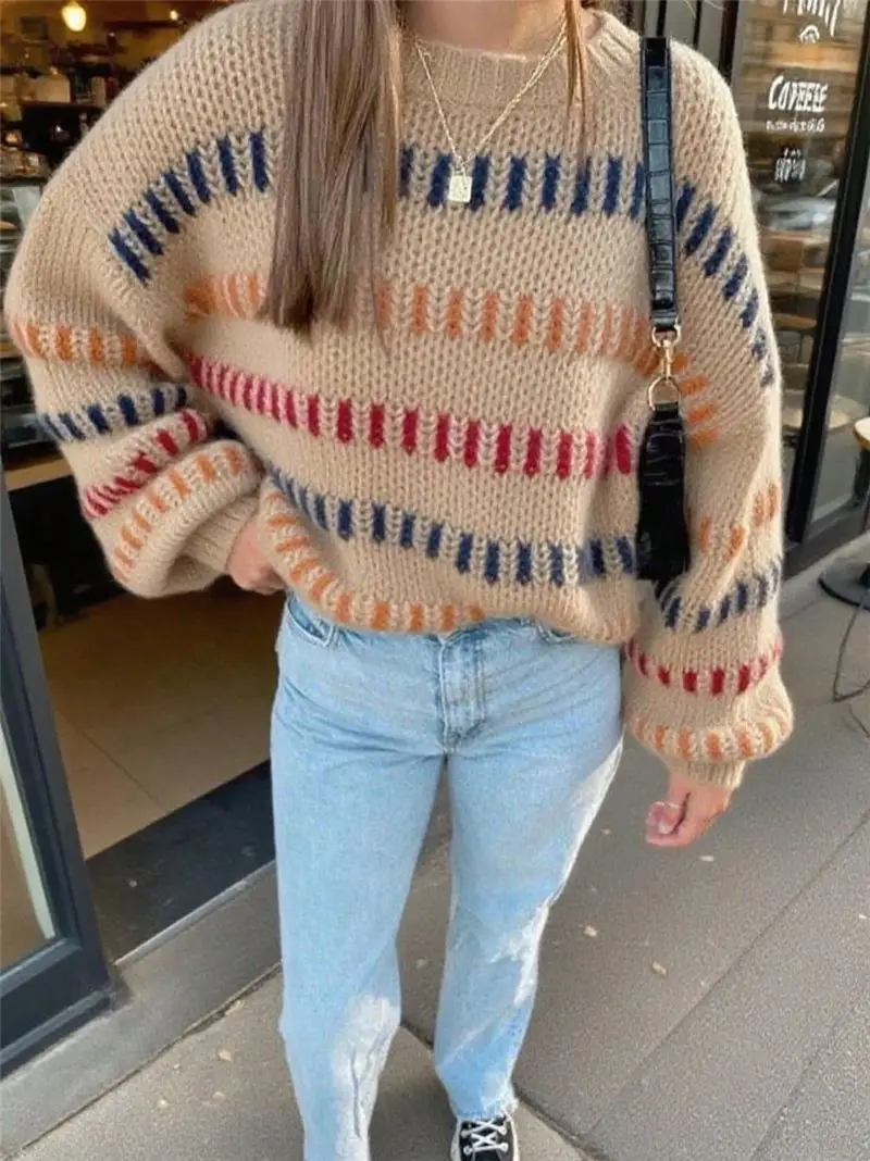 European American Cross-Border Knitted Sweater 2025 Casual Loose Bat-Sleeve — feature 10