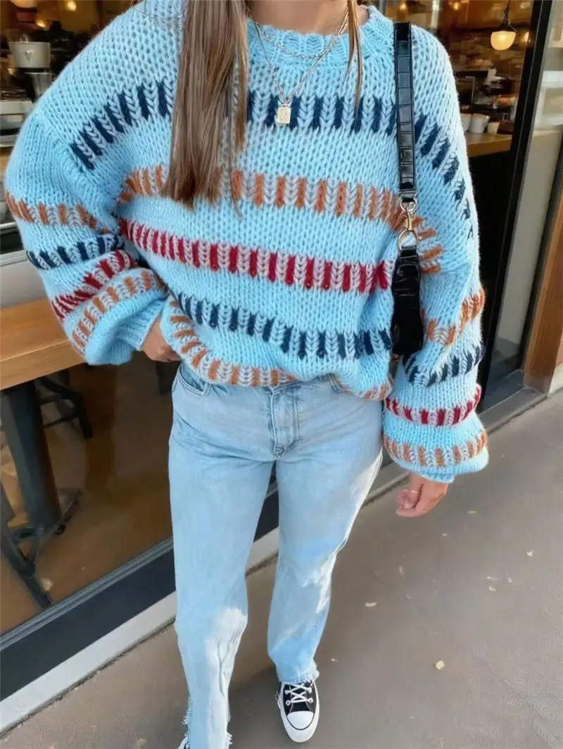European American Cross-Border Knitted Sweater 2025 Casual Loose Bat-Sleeve — feature 15