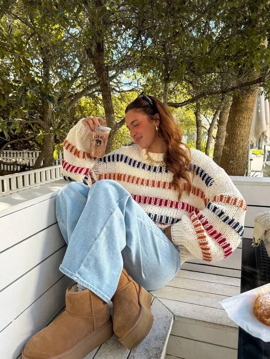 European American Cross-Border Knitted Sweater 2025 Casual Loose Bat-Sleeve — feature 3