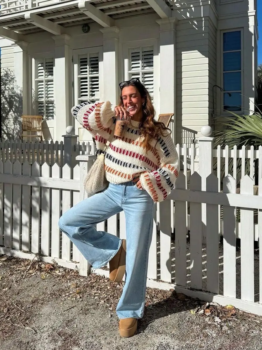 European American Cross-Border Knitted Sweater 2025 Casual Loose Bat-Sleeve — feature 7