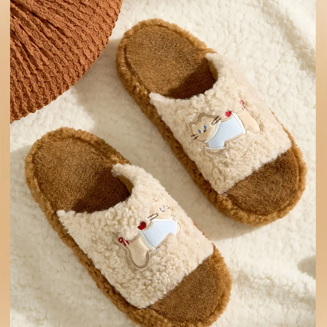 Lidani Furry Slippers for Women, Suitable for Outdoor Wear, 2025 New Model, Thick-Soled Non-Slip Plush Cotton Slippers for Women, Autumn and Winter — feature 13