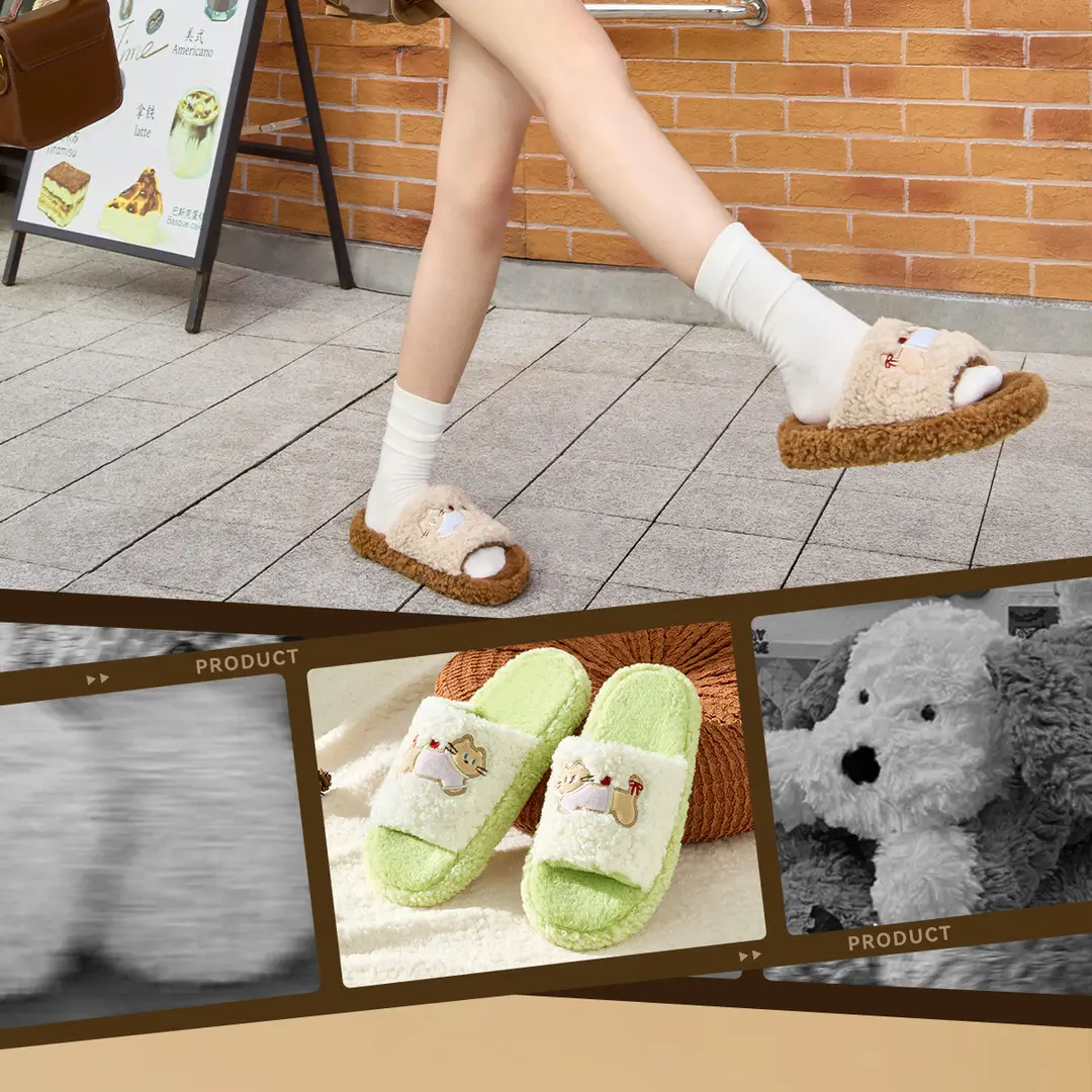 Lidani Furry Slippers for Women, Suitable for Outdoor Wear, 2025 New Model, Thick-Soled Non-Slip Plush Cotton Slippers for Women, Autumn and Winter — feature 2