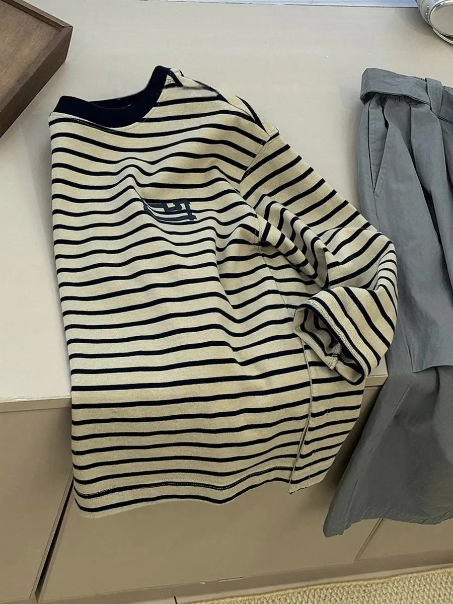 Children Striped Long Sleeve Crewneck T-Shirt 2026 — feature 2