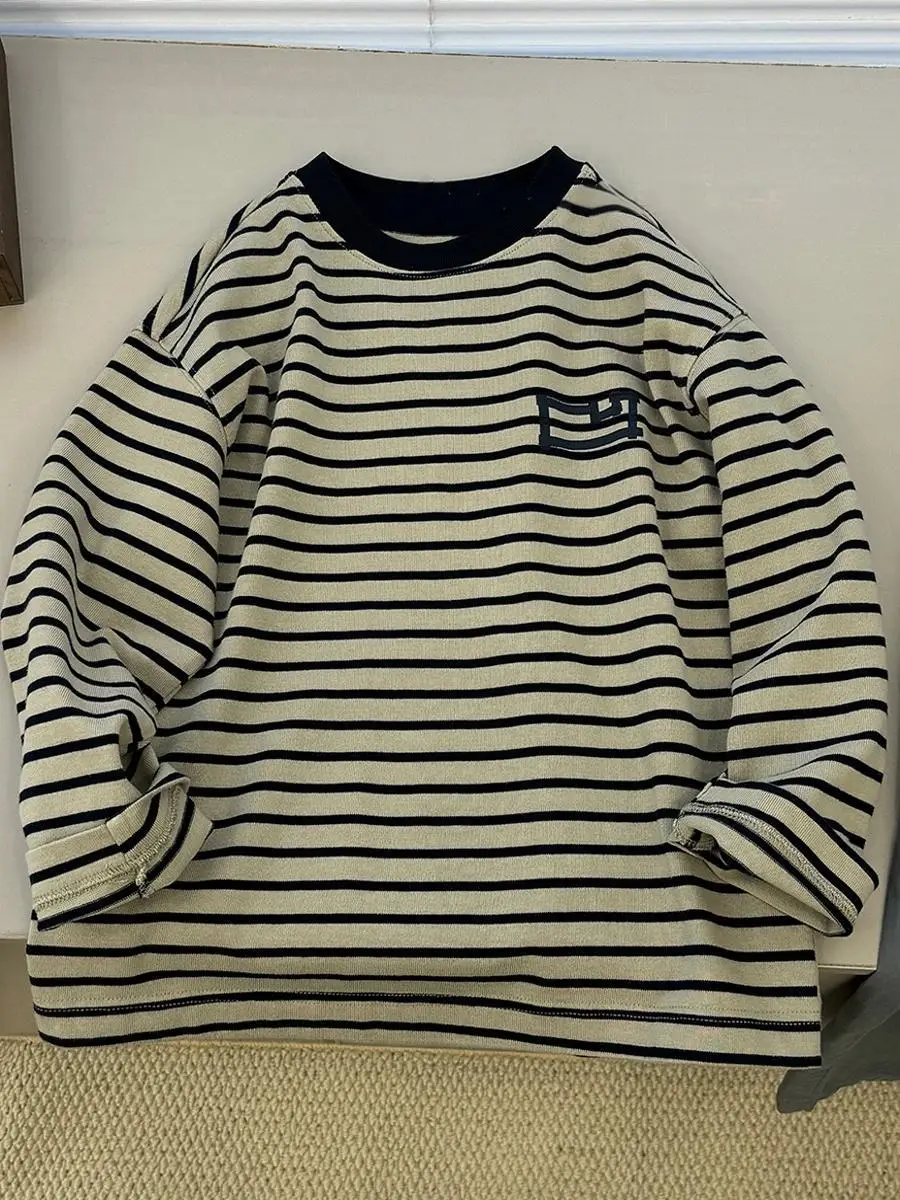 Children Striped Long Sleeve Crewneck T-Shirt 2026 — feature 4
