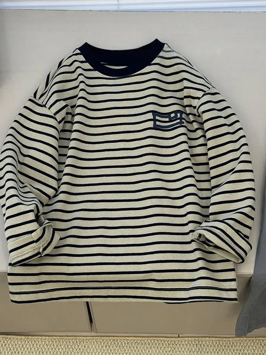 Children Striped Long Sleeve Crewneck T-Shirt 2026 — feature 6