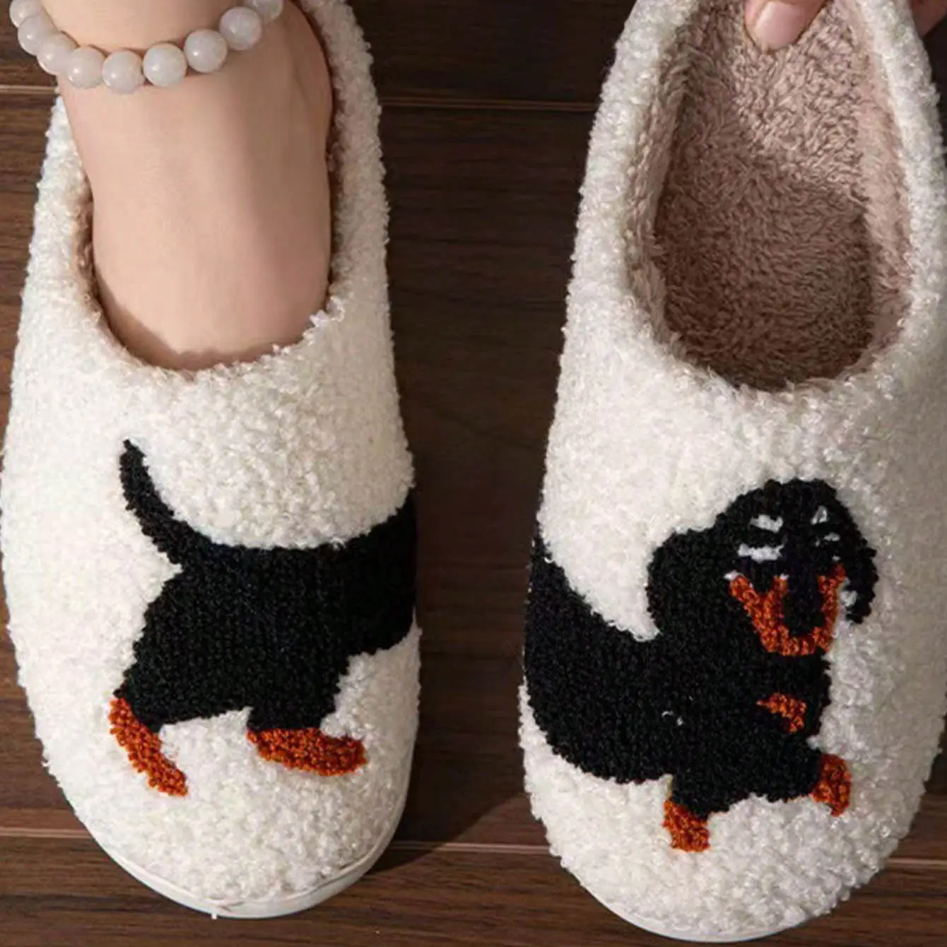 Women Cotton Christmas Tree Slippers Warm Winter